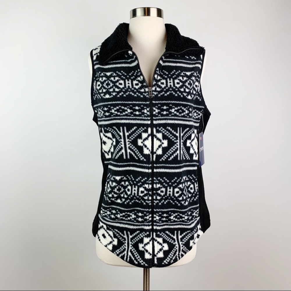 Chaps Black & White Vest Size Medium